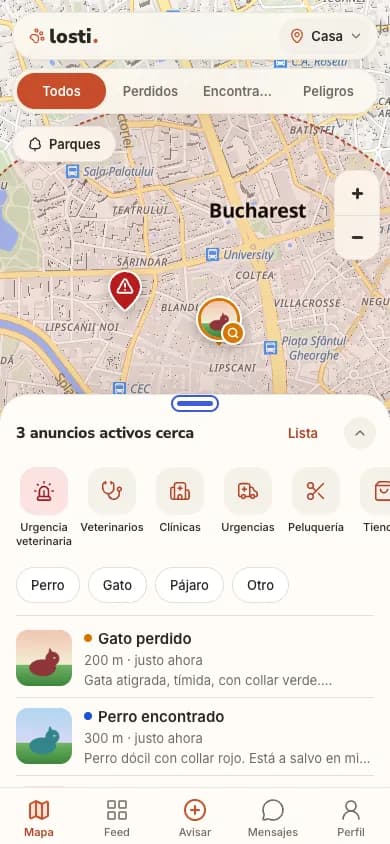 El mapa de Berry con anuncios activos cerca y una notificación nueva
